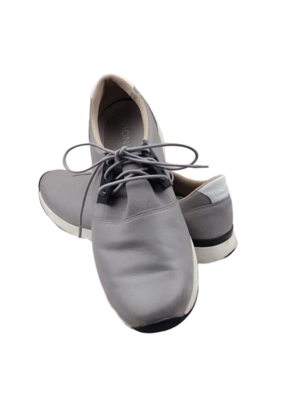Vionic Carmen Light Grey Leather Lace Up Casual Supportive Oxford Style Sneakers